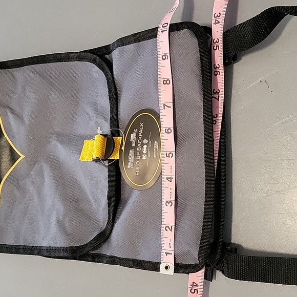 NWT Culture Fly x DC Comics Collab Batman Fold Up Backpack Gray, Black, Yellow - Picture 2 of 6